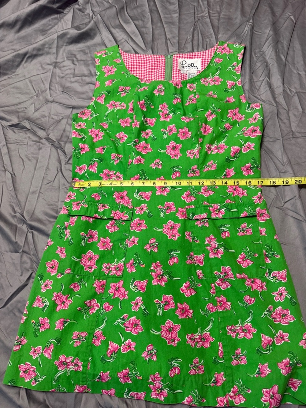 Lilly Pulitzer Green Dress with Pink Floral Print - Picture 7 of 10